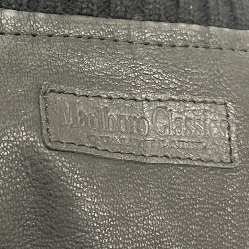 Gorgeous Vintage Marlboro Classics Mens L-XL (44in) Black Leather Bomber Jacket - Picture 8 of 13