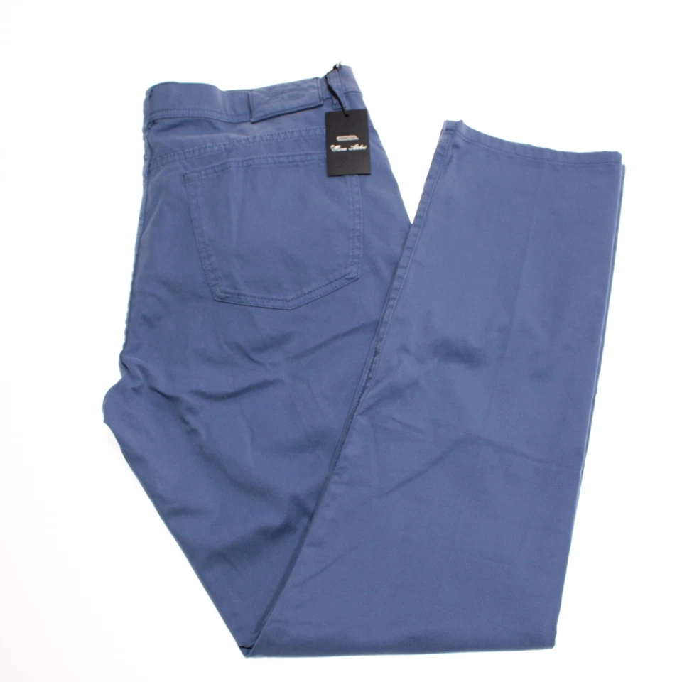 Pantalones Cesare Attolini Nuevo con Etiquetas 5 Bolsillos Corte Jean Talla 54 (US 38) en Algodón Azul Sólido Foto 2 de 4