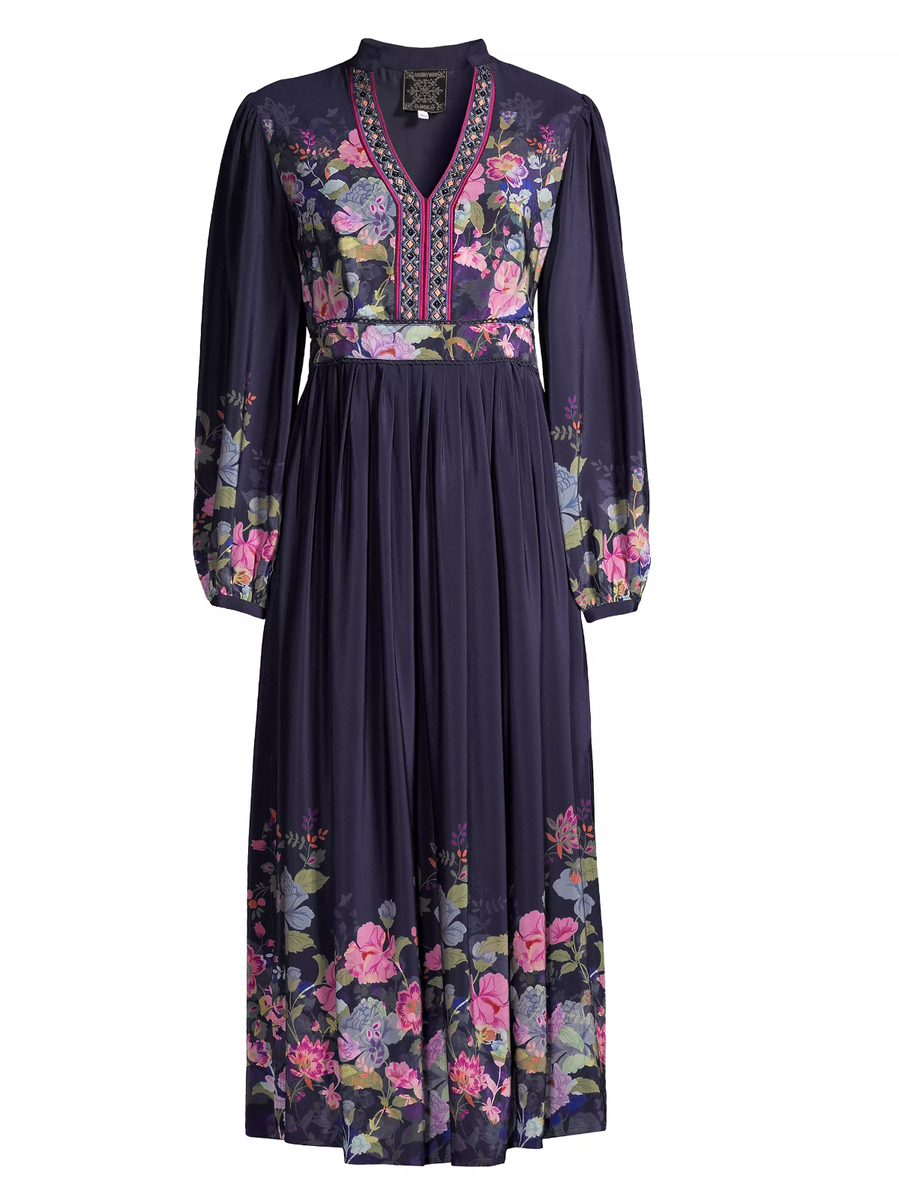johnny was valeria silk maxi dress Johnny Was Valeria Silk Maxi Dress Women's Size S/P NWT $598