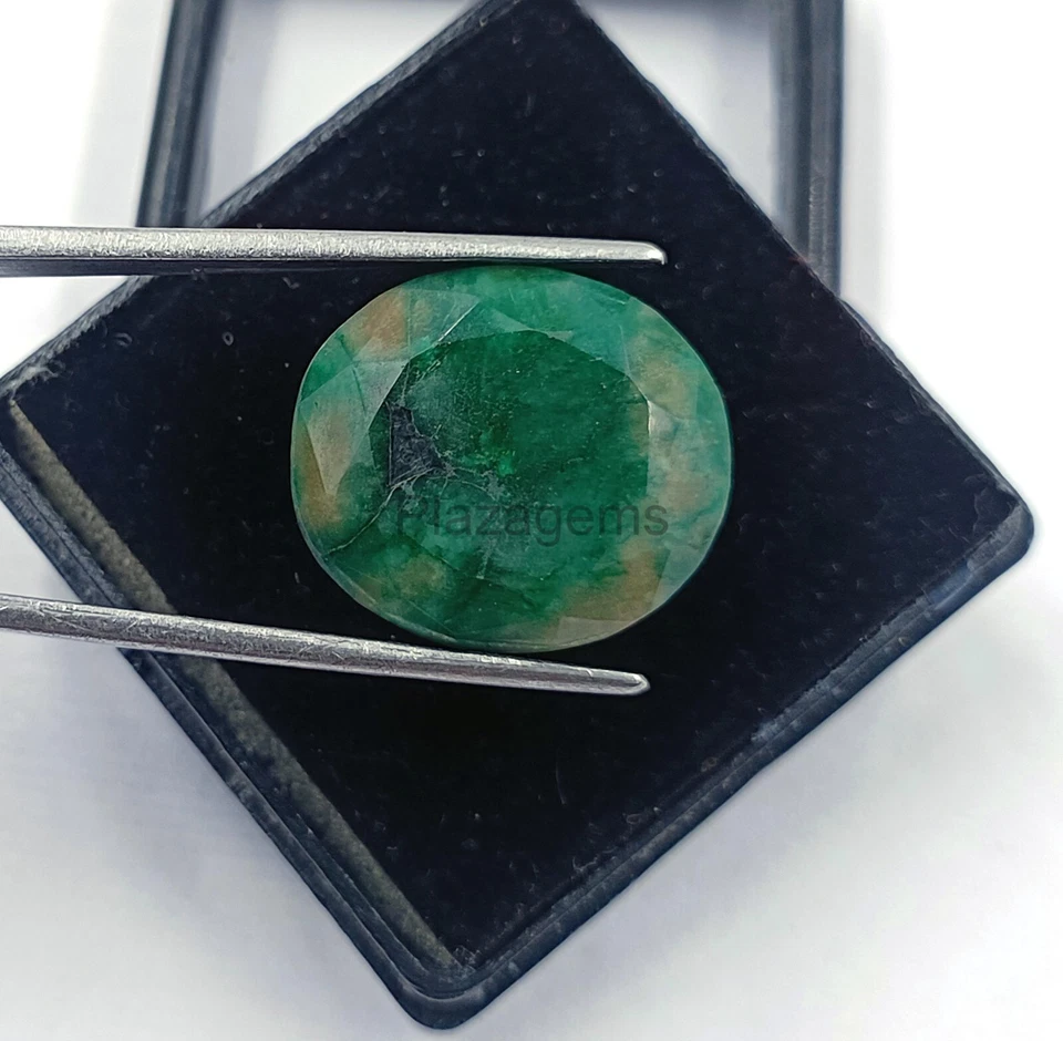 Lab-Created NC 22-25Ct l Oval Cut Brazil Emerald Loose Gemstone 24N - Image 2 of 4