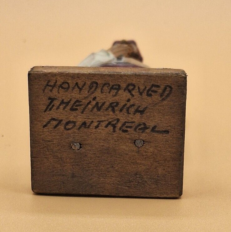 Vintage - T. Heinrich Flat Plane Wood Carving -  Hand Painted