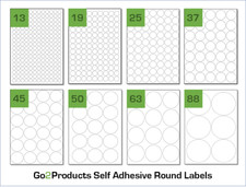 Round Removable A4 Printer Labels. Low Tack Easy Peel Labels Laser/Inkjet WTR