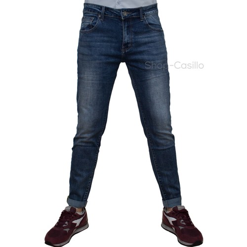 Jeans Uomo Slim Fit Elasticizzato Pantalone Cinque Tasche Stretto Sotto  Elastico | eBay