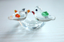 Oggetto Cristallo Uccellini Colorati Tipo Swarovski 4x2 cm-Vintage Raro Anni '90