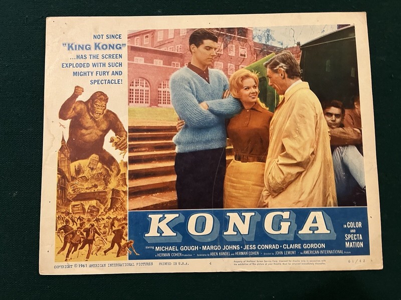*KONGA (1961) Original Movie Lobby Card Michael Gough and Jess Conrad #4