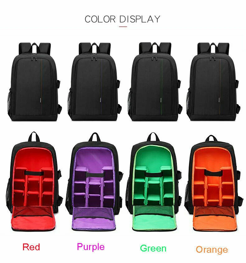 HUWANG DSLR Photo Camera Backpack Soft Bag Digital Laptop Bag for Canon Sony - Image 2 of 4