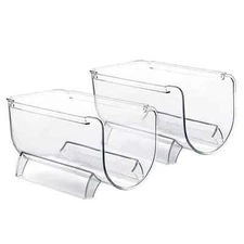 2 Pack Fridge Organizer Bottle Rack, Stackable Wine Rack Plastic Holder Stand