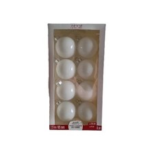 ashland christmas noel 8 Count white glass round ornaments silver crowns NIP