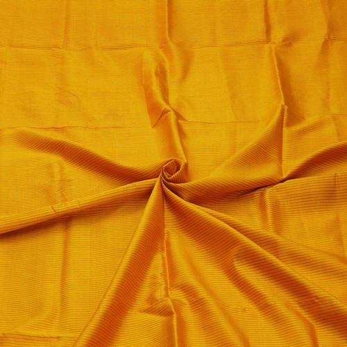 Vintage Orange 100% Pure Silk Handloom Sari Remnant 5YD Craft Fabric Silk Scrap - Picture 1 of 4