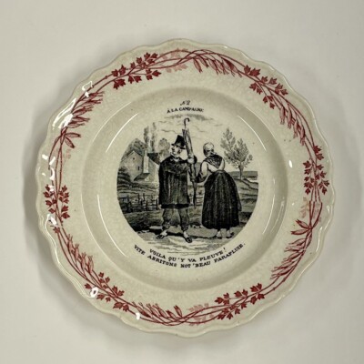 Hippolyte Boulenger Creil et Montereau A La Campagne N. 2 Red & Black Plate