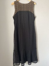 Lauren Ralph Lauren Sleeveless Floral Lace Overlay Dress XL? Tiered Hem Lined