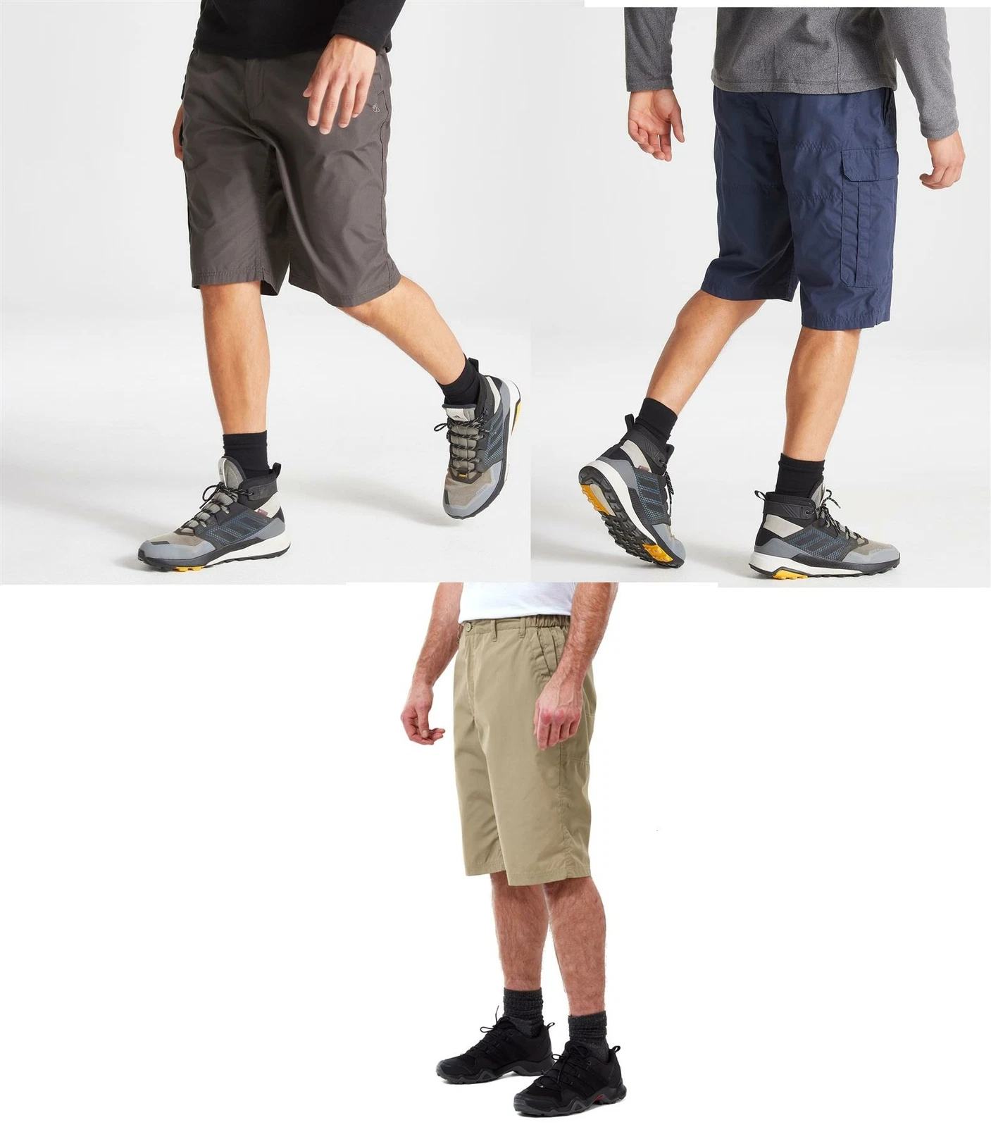Craghoppers Mens Kiwi Long Stretch Fit Shorts Lightweight Casual Outdoors Summer