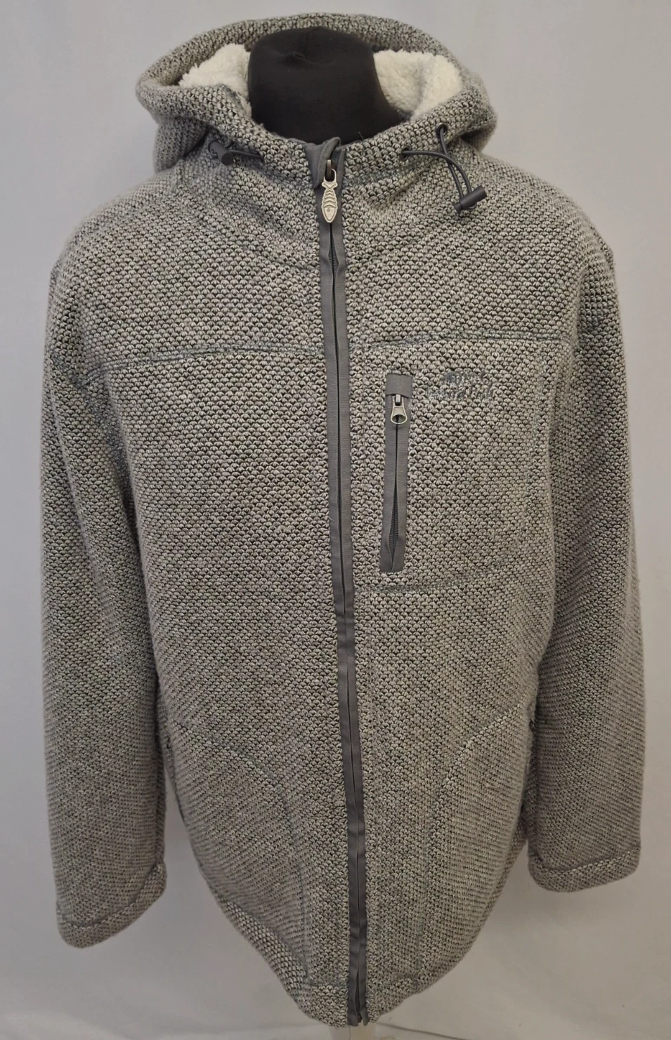 Weird Fish Full Zip Bonded Fleece Lined Hoodie Jacket Casual Grey XL L3692