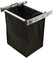 TAG Hardware Matte Aluminum Pullout Laundry Hamper with Removable Handles Bag