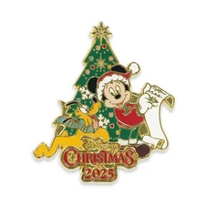 Tokyo Disney Resort Christmas 2025 Pin Badge Mickey Mouse and Pluto NEW