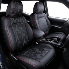 Seat Covers For 2016-23 Toyota Tacoma Gen 3r Double Crew Cab Camouflage Black