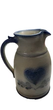 Vintage Stoneware pitcher from With a salt-glazed Haniniabl MO 8.5 In Hearts