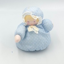 Ancien Doudou poupée chiffon tissu bleu pois COROLLE - 36675