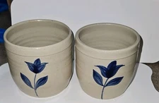 williamsburg pottery Salt Glazed Tulip  Design Cup Pot Vase Mini Crock