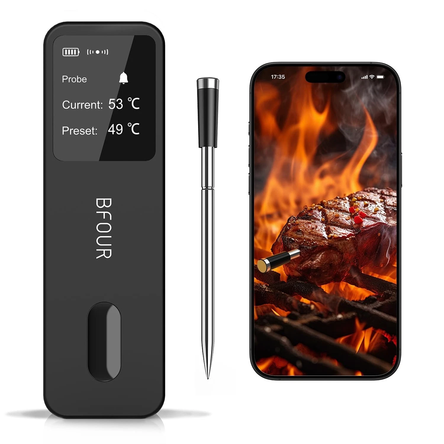 BFOUR Meat Thermometer Digital Wireless with LCD Booster, Bluetooth Food Cooking
Opens in a new wind