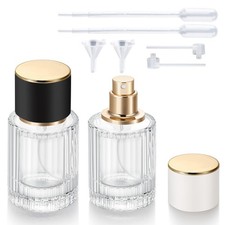 Jxcmeng 2 Pack 30ml Empty Glass Spray Bottles, Refillable Fine Mist Atomizer ...