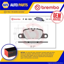 Brake Pads Set fits PORSCHE PANAMERA 971 4.0 Rear 2016 on Brembo 97035194905 New