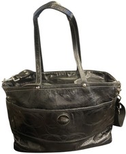Coach Tote Diaper Bag Work Multifunction  Signature C Black Patent Leather