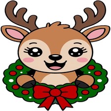 30 Custom Red Bow Christmas Reindeer Personalized Address Labels