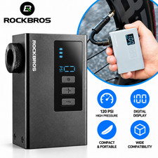 ROCKBROS Mini Bike Pump 120PSI Electric Bicycle Tire Pump with Gauge Auto Stop