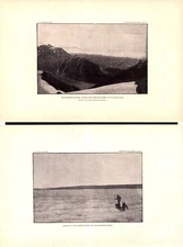 3-Antique 1893 USGS Heliotypes – Malaspina Glacier Alaska Chaix Hills Icy Bay