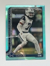 2025 Topps Chrome Football Teal Refractor Trevon Diggs /299 #83 Cowboys (DW)