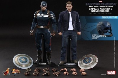 NEW SEALED MAILER* 2 Pack Hot Toys 1/6 Captain America & Steve Rogers MMS243 MIB