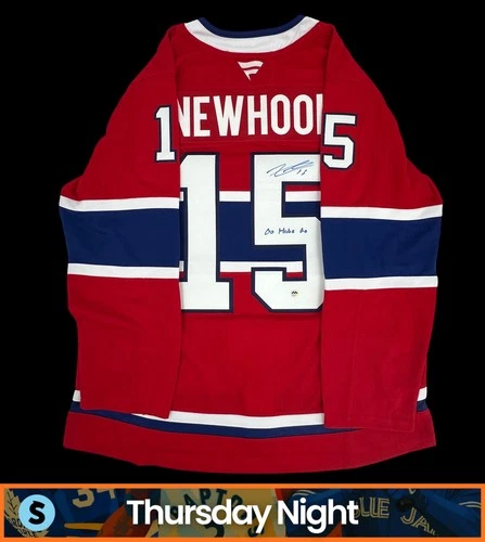 ALEX NEWHOOK SIGNED AUTO MONTREAL CANADIENS FANATICS HOCKEY JERSEY WITH COA