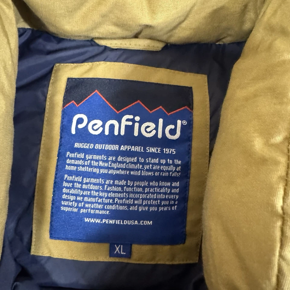 Penfield Vest Mens XL Brown Puffer Snap Button Up Pockets Cotton Polyester - Image 2 of 4