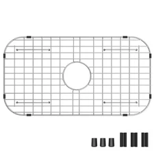 Sink Protector Grid 26-1/16" x 14-1/16", Centered Drain with Corner Radius 3-...