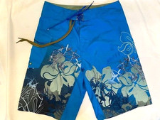 Reef  Men's Size 31  Embroidered Board Shorts - Royal Blue/Celadon 106333 