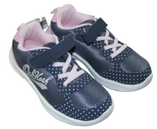 OshKosh Sneakers Navy Pink White Polka Dot Pull-On Kids Girls Shoes Size 1 NWT