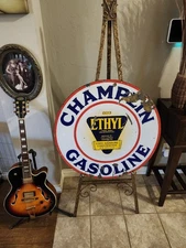Original CHAMPLIN  Ethyl 30 In Porcelain Advertising Sign