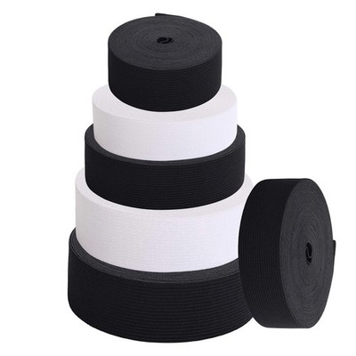 Flat Elastic Cord 6/10/15/20/25/30/35/40mm Wide Black White Sewing Crafts