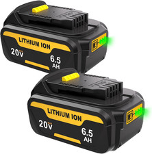 2 Pack For DeWalt 20V 20 Volt Max XR 6.5Ah Lithium Ion Battery DCB206 DCB200