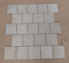 Stone Grey Ivory Ceramic Bevelled Textured Wall Tiles - 10x10cm (Box=0.88m2)