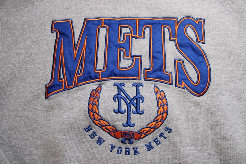 Sudadera New York Mets New Era 2XL Gris Retro Pullover Abanico Bordado Foto 3 de 4