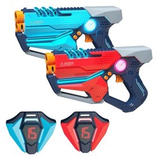 Laser Tag Set of 2, Lazer Game with LED 2 Pack, Yellow, Red, Blue, White
