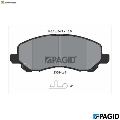 BREMSBELAGSATZ SCHEIBENBREMSE T1274N FÜR MITSUBISHI OUTLANDER/III/Van SPACE 1.8L