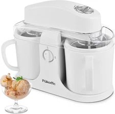 Pukomc Ice Cream Maker Machine for Home Use, with Two Ice Cream Bowls,Simple Ope