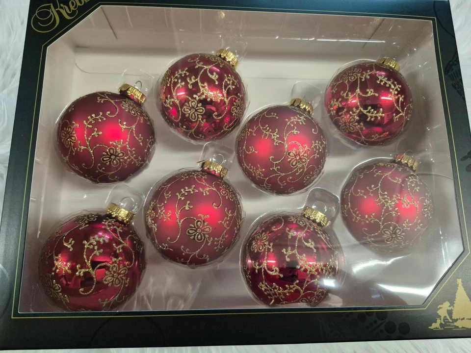 Christbaumkugeln Weihnachtskugel Christbaumschmuck Krebs Glas Lauscha rot Gold - Bild 3 von 4