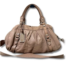 Marc by Marc Jacobs Classic Q Bag 2way Shoulder Handbag Beige Leather NNAk80