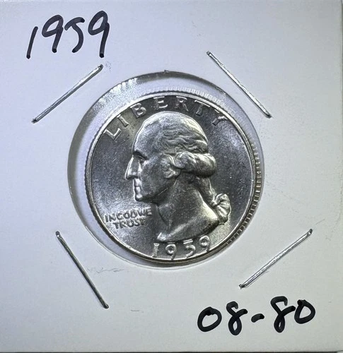 1959 25c SILVER Washington Quarter UNCIRCULATED (08-80)