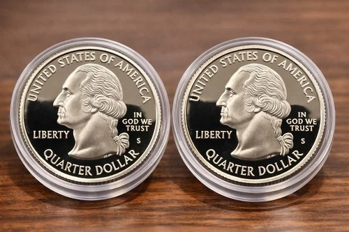 (2) 90% Silver Proof Washington Quarters – Random From U.S. Mint Set Lots