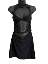 NWT Pretty little thing black cut out knot front bodycon dress Size 8